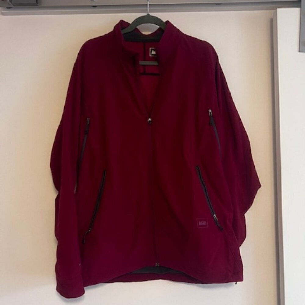 REI men's red 1/2 zip jacket size Large